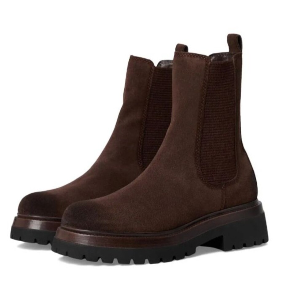 Steve Madden Blitzen Womenโs Lug Sole Chelsea Boots size 9.5 NWT Chocolate Brown